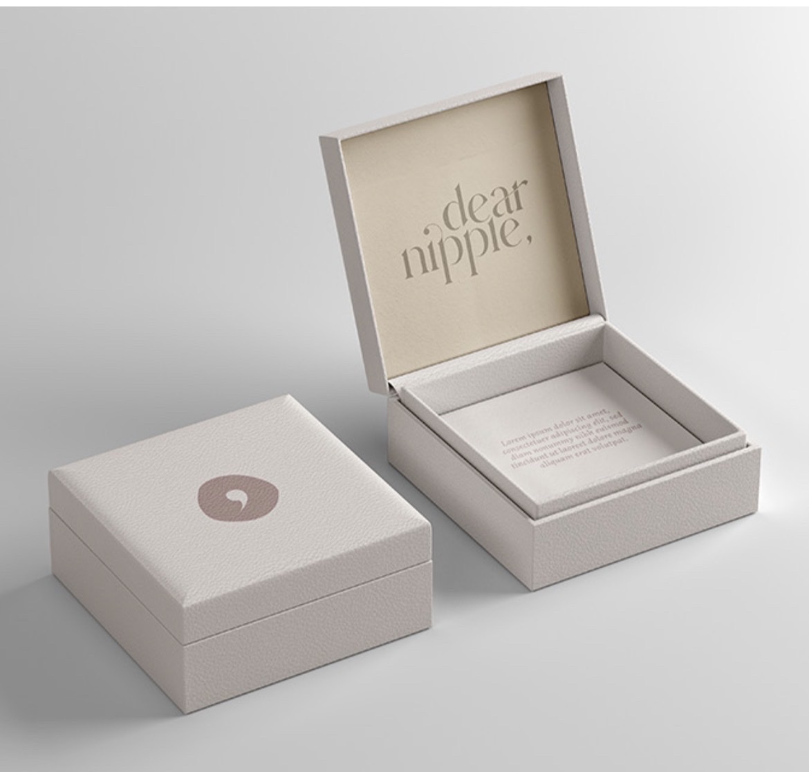 Cajas de packaging de la marca Dear Nipple
